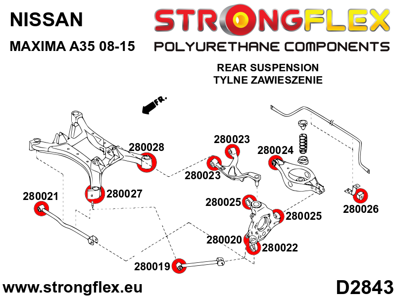 280023A: Rear upper arm bush SPORT