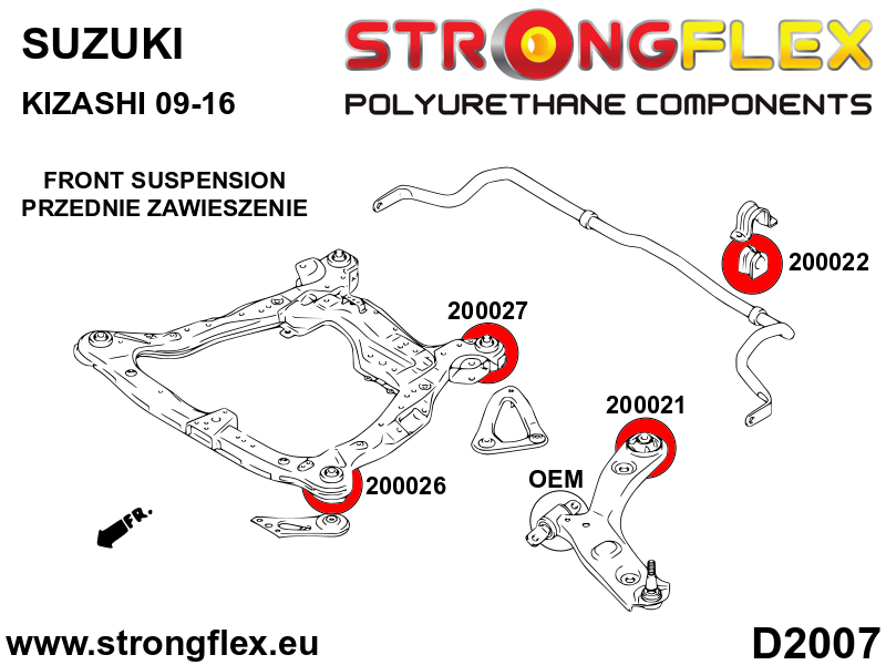 206164A: Front subframe bush kit SPORT