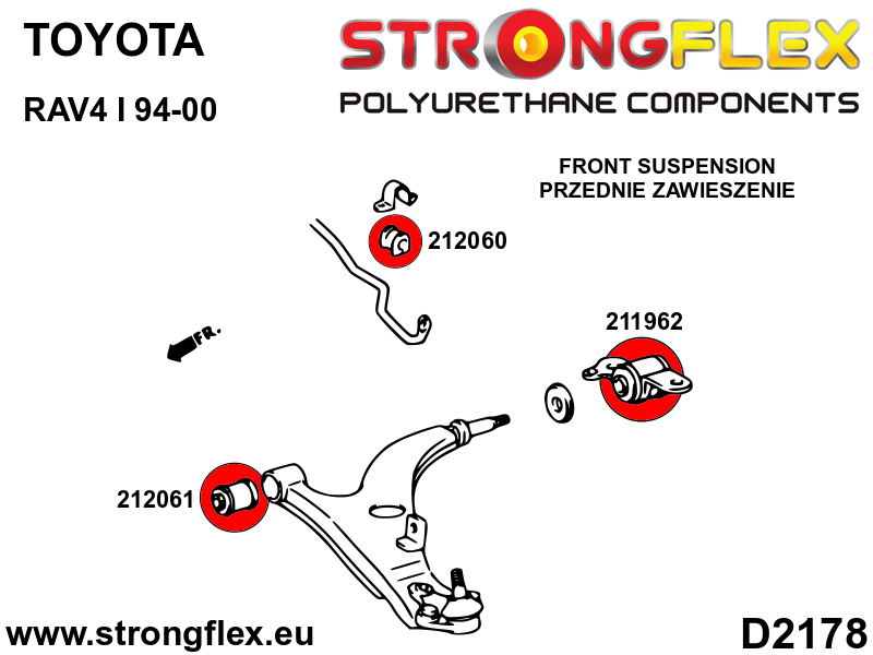 216289B: Front suspension bush kit