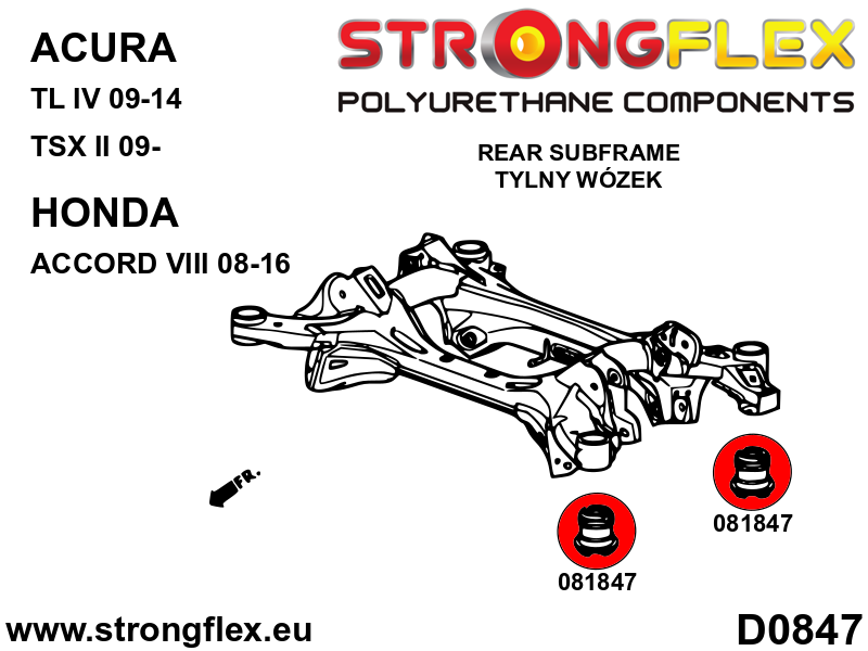 086237B: Rear subframe bush kit