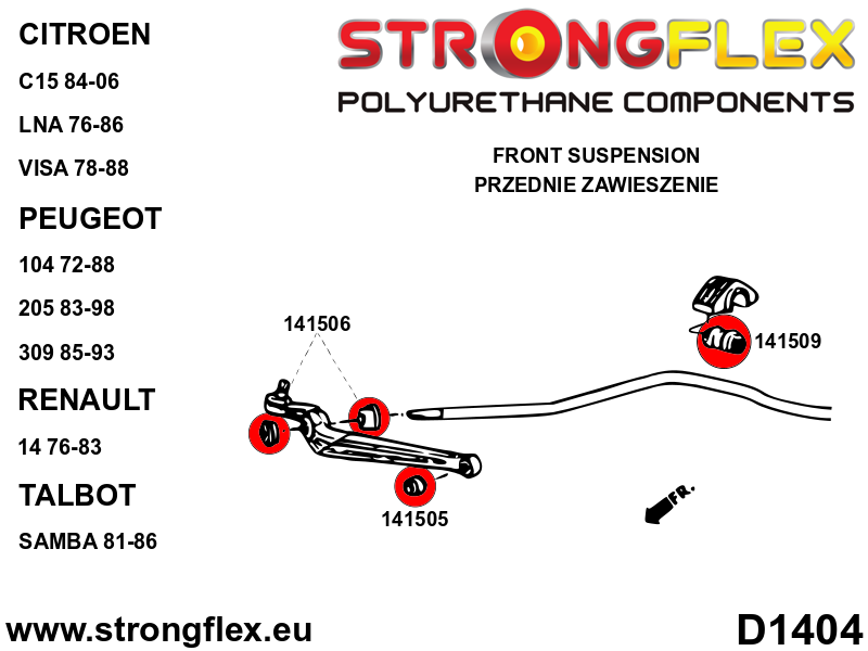 146102A: Front suspension bush kit SPORT