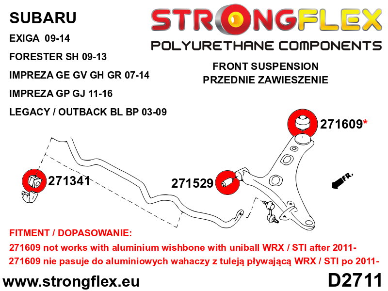 276255B: Full suspension polyurethane bush kit