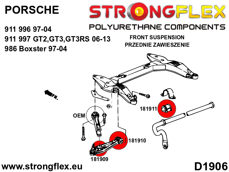 186101A: Front suspension bush kit SPORT