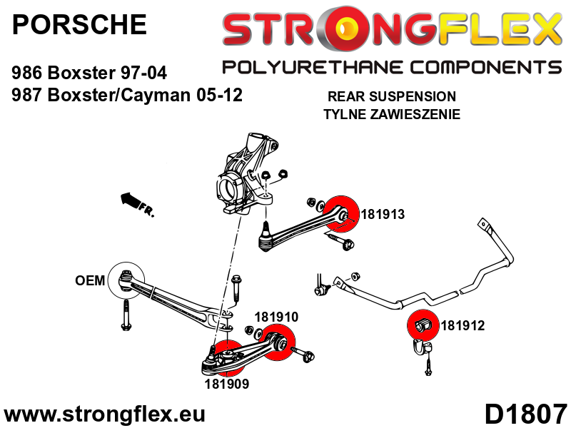 186102A: Rear suspension bush kit SPORT