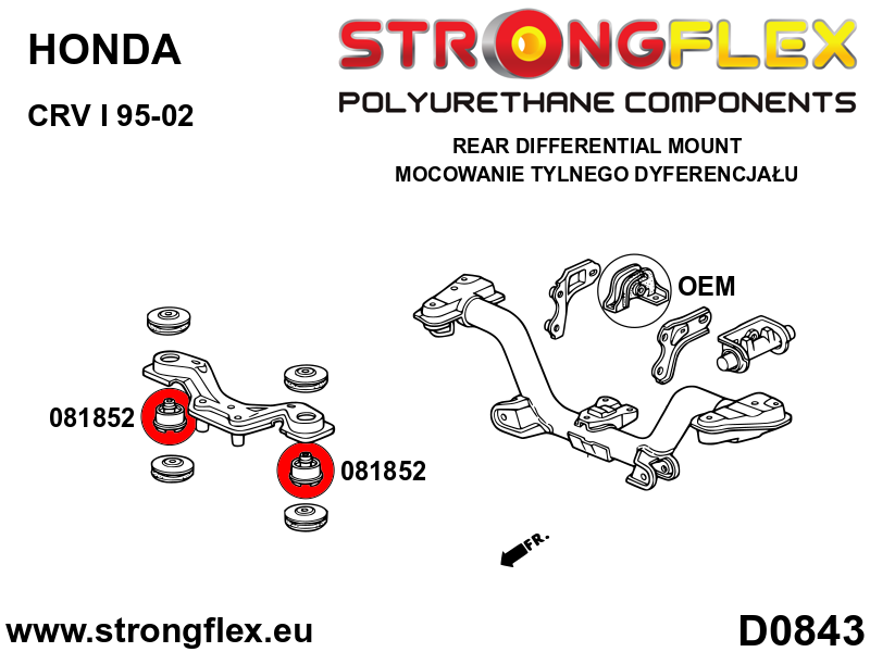 081852A: Rear diff mount - front bush SPORT