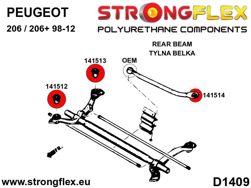 141512A: Rear beam bush – front SPORT