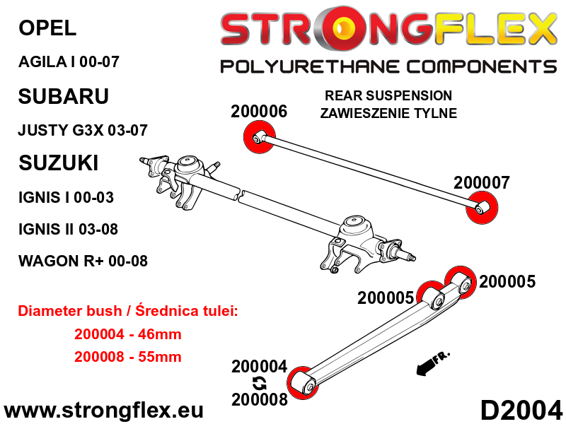 200008B: Rear trailing arm bush – front 55mm
