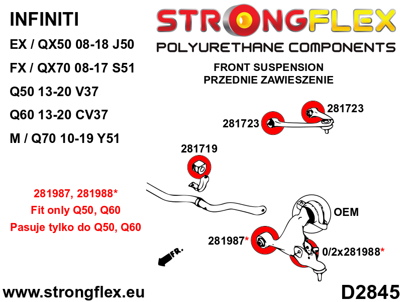 286232B: Front suspension bush kit