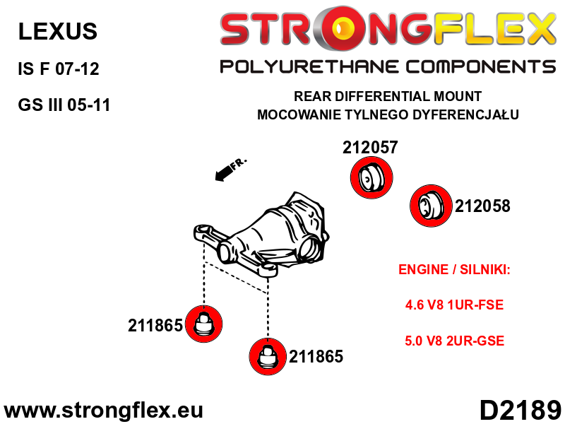 212058A: Rear diff mount - rear bush SPORT