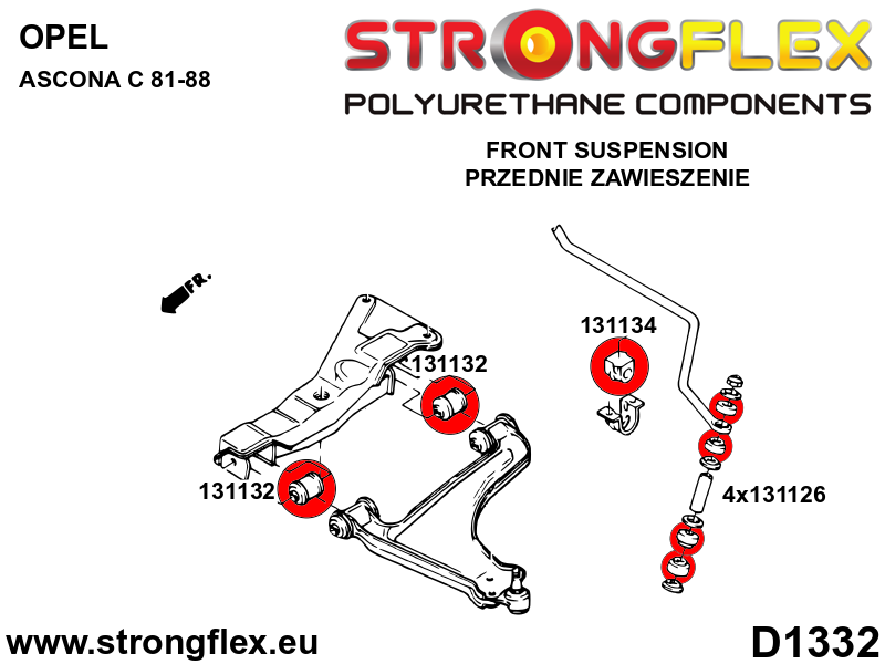 136240B: Front suspension bush kit
