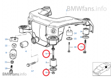 E36 Subframe bouten set
