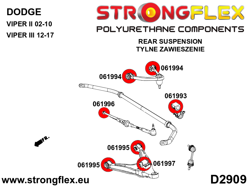 066087A: Rear suspension bush kit SPORT