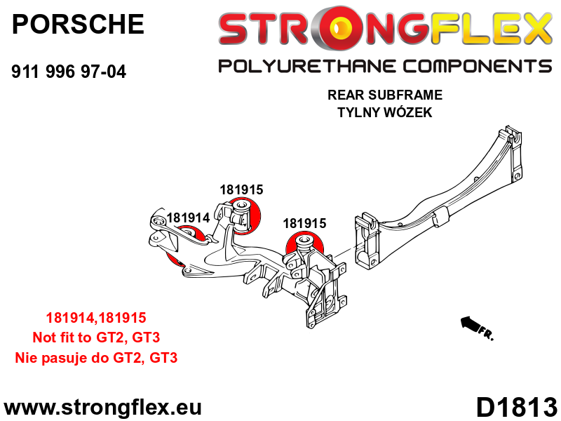 186104A: Rear subframe bush kit SPORT