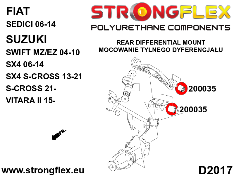 200035A: Rear differential mounting bushing SPORT