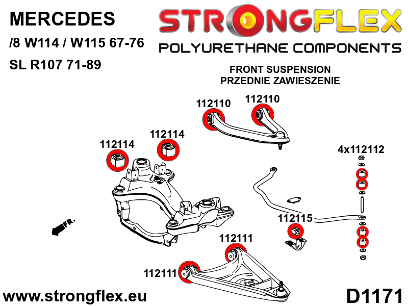116310A: Full suspension polyurethane bush kit SPORT