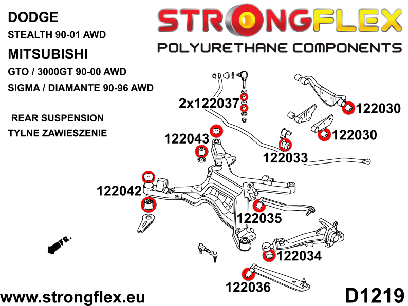 122043B: Rear subframe - rear bush