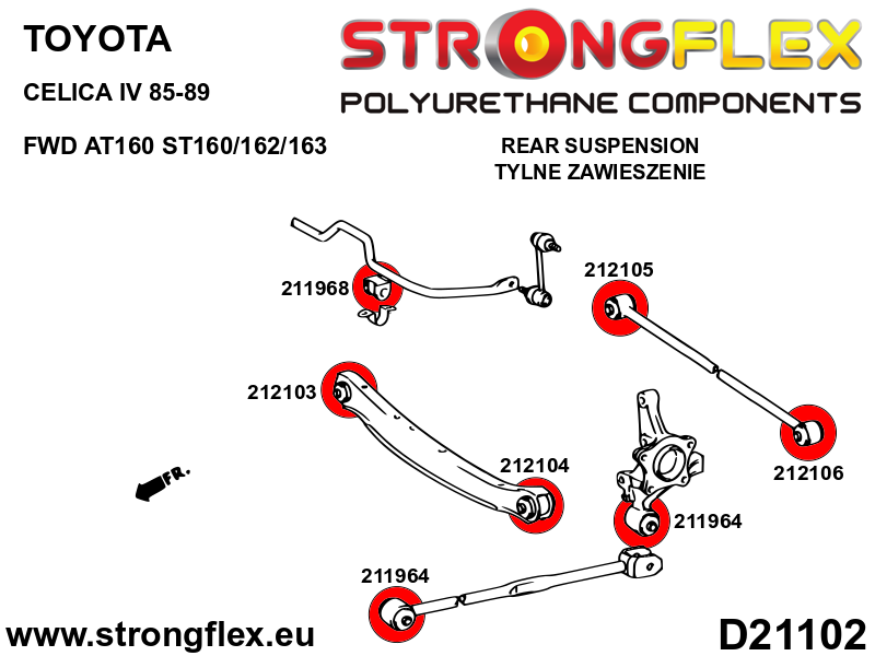 212106A: Rear arm bush – outside SPORT