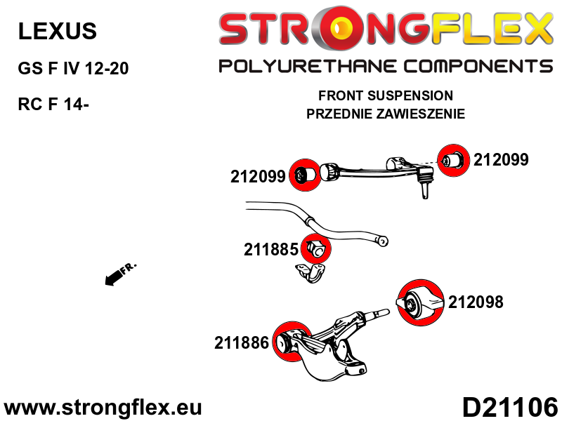 212098A: Front lower wishbone bush – rear SPORT