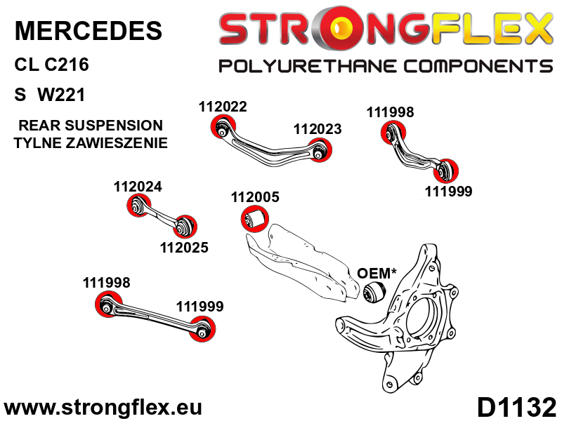 116269A: Full suspension  polyurethane bush kit SPORT