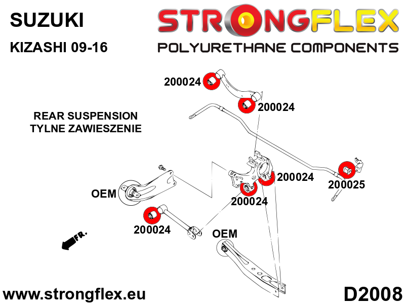 206167B: Full suspension polyurethane bush kit
