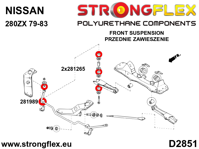 281989A: Front anti roll bar bush SPORT