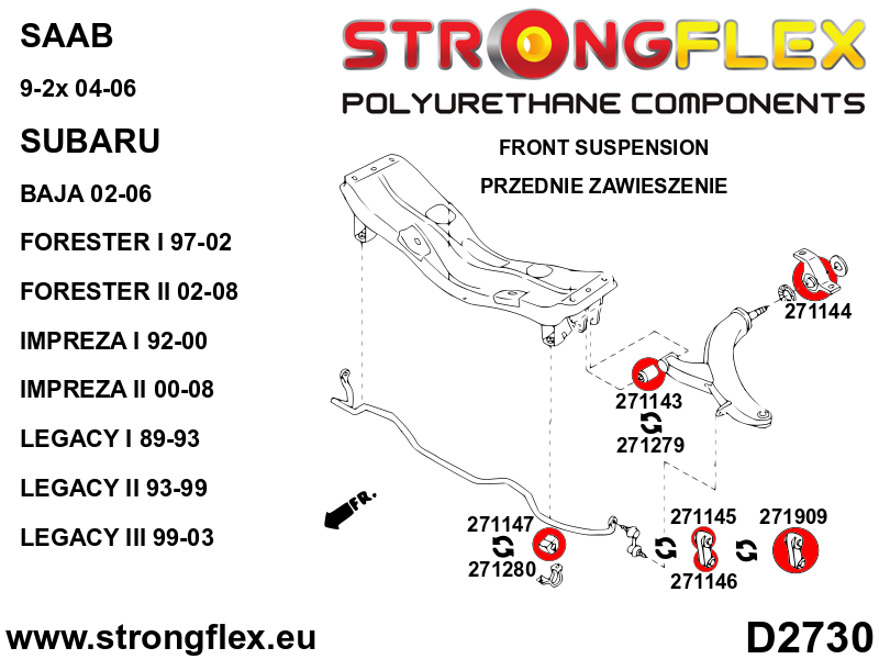276247A: Full suspension bush kit SPORT