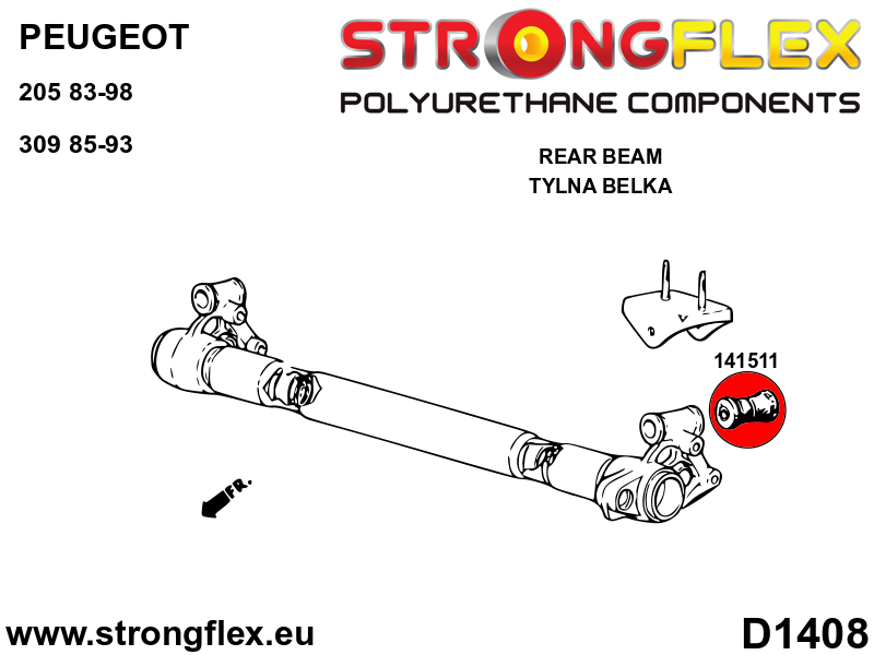 146104B: Front suspension and ream beam bush kit