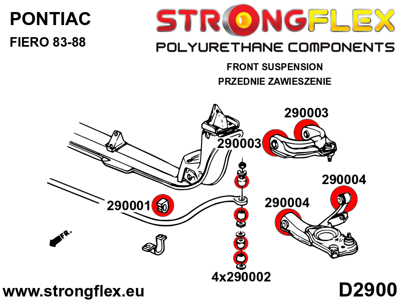 296105B: Front suspension bush kit