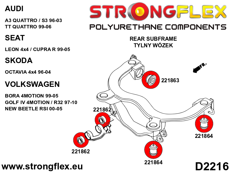 226242B: Rear subframe bush kit