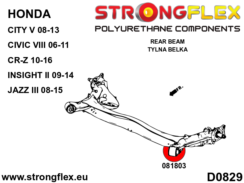 086246A: Front suspension and ream beam bush kit SPORT