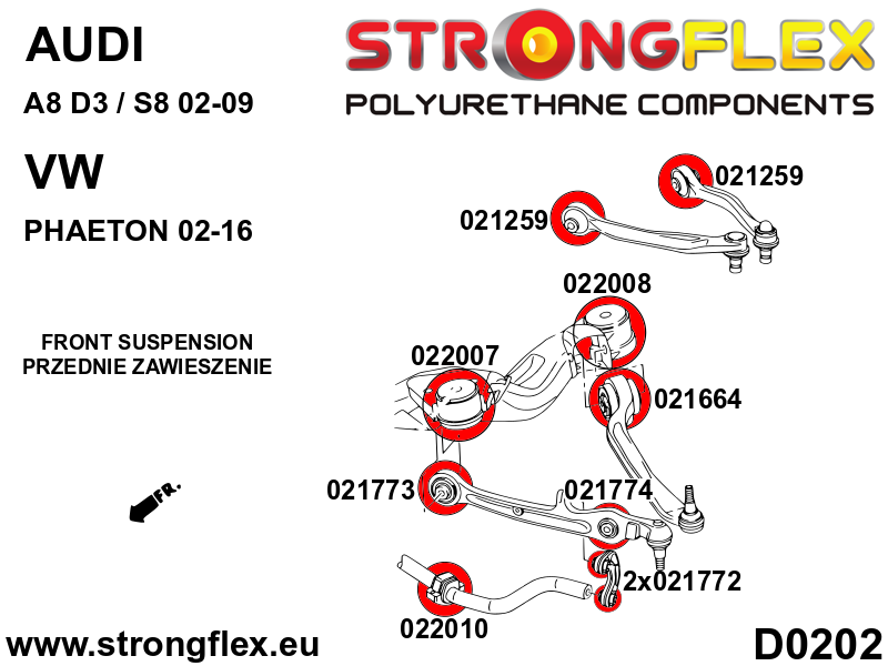 026290A: Full suspension polyurethane bush kit SPORT