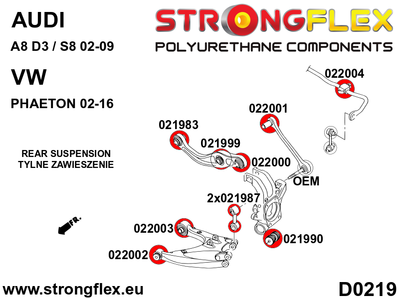 026290B: Full suspension polyurethane bush kit