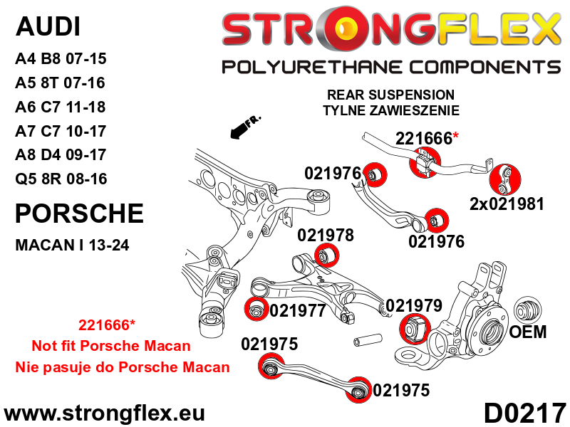 026289B: Full suspension polyurethane bush kit