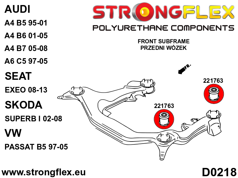 026292B: Full suspension polyurethane bush kit