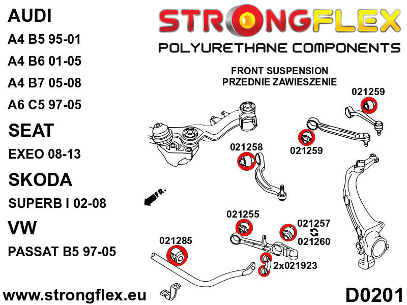 026293A: Full suspension polyurethane bush kit SPORT
