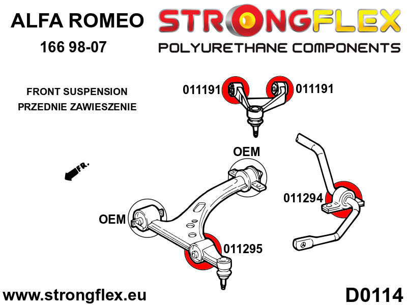 016261A: Front suspension bush kit SPORT