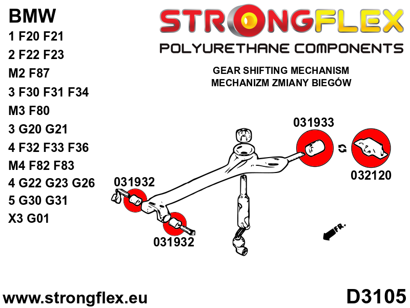 032120B: Gear shift rod bracket mount - rear