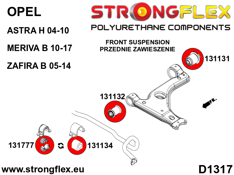 136239B: Full suspension polyurethane bush kit