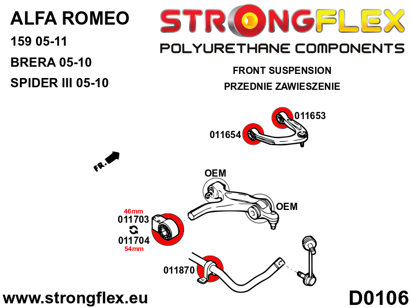 016265A: Full suspension polyurethane bush kit SPORT