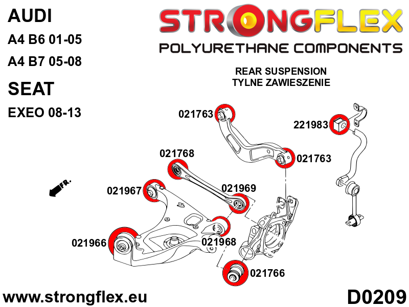 221983A: Rear anti roll bar bush SPORT