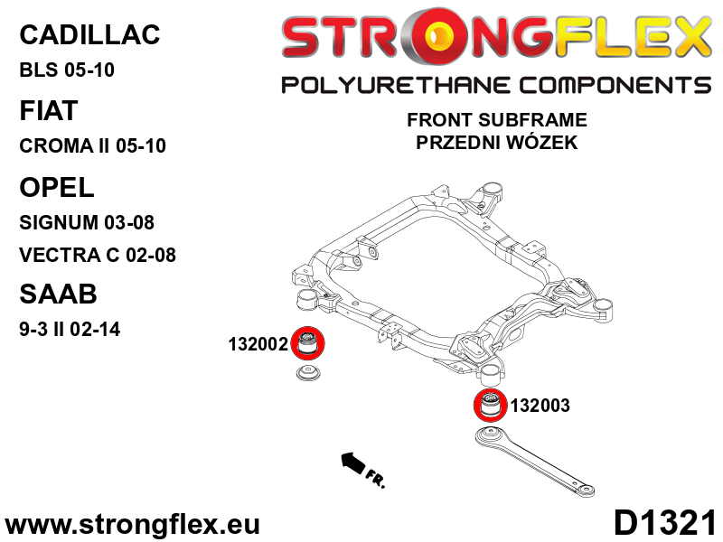 136244B: Front subframe bush kit