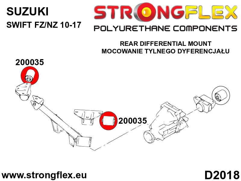 200035A: Rear differential mounting bushing SPORT