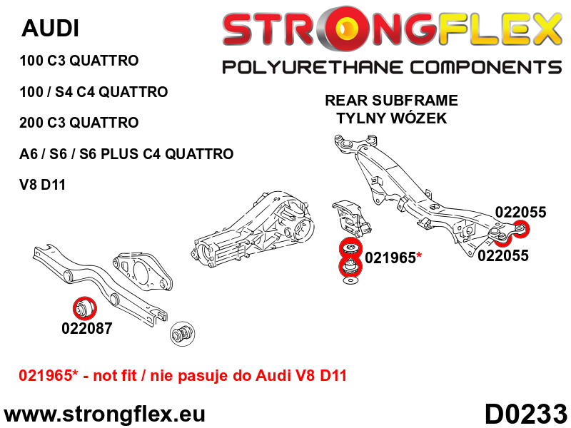 022087A: Rear differential front beam bushing – inner SPORT
