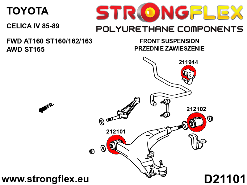 216300B: Front suspension bush kit