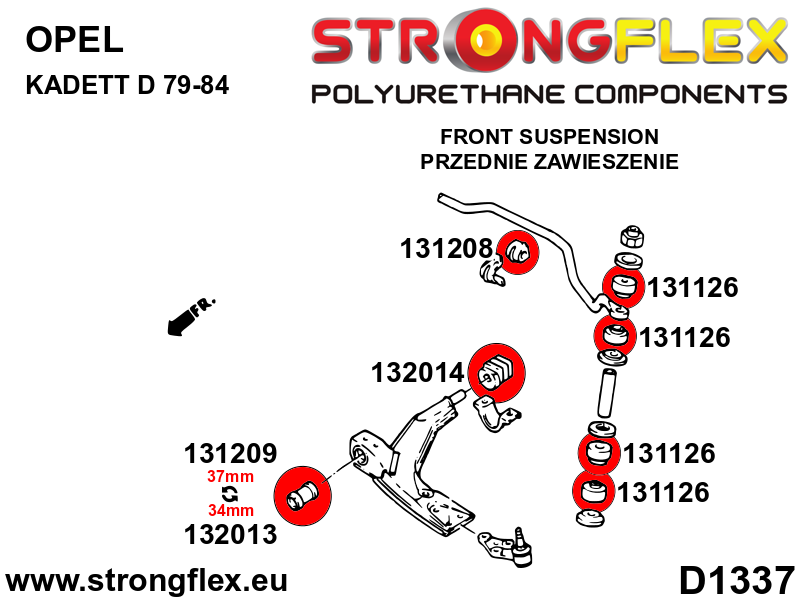 132014B: Front control arm – rear bush