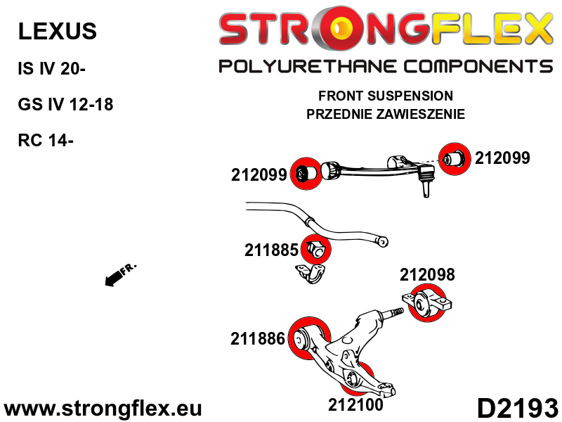 212098A: Front lower wishbone bush – rear SPORT