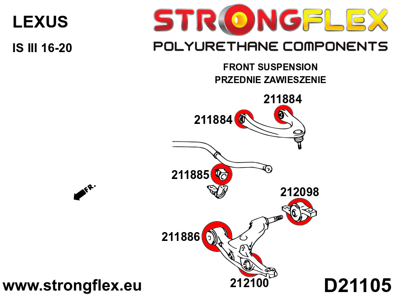 212098B: Front lower wishbone bush – rear