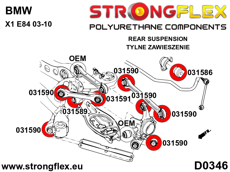 036138A: Full suspension polyurethane bush kit SPORT