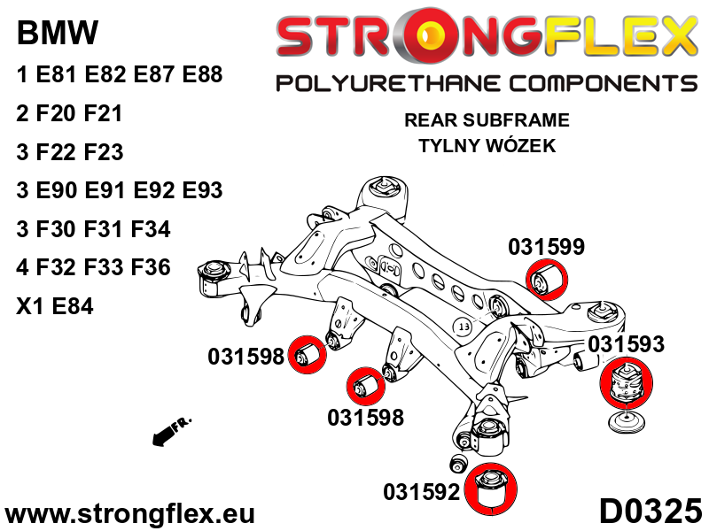 036138B: Full suspension polyurethane bush kit