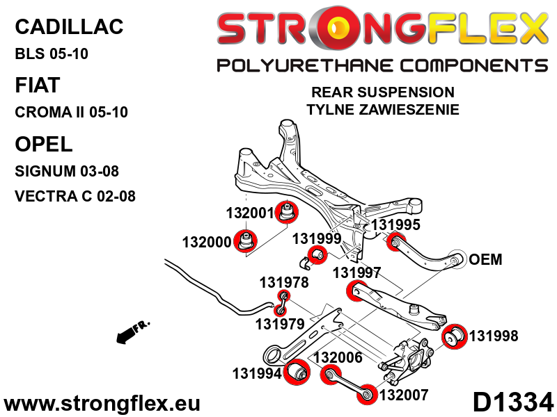 136242B: Rear suspension bush kit